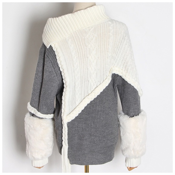 The Shelanna Faux Fur Accent Sweater - Picture 5 of 8